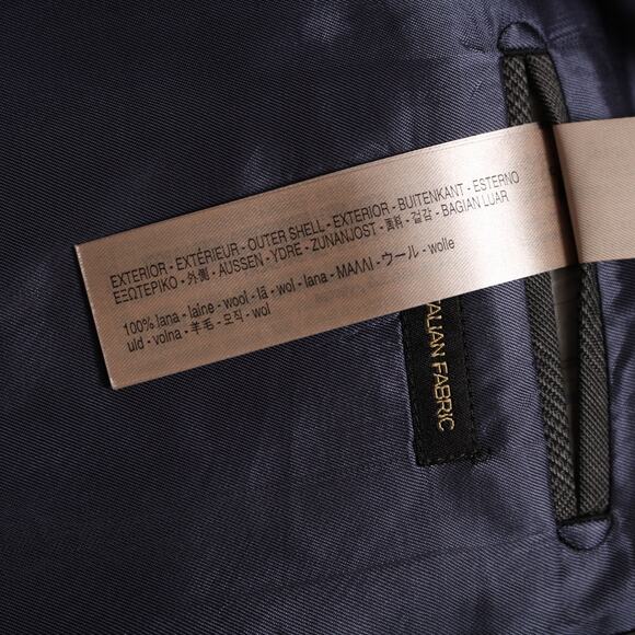 Massimo Dutti Super 130s Wool Navy Pinstripe Blazer Jacket Italian Size 58 - Picture 9 of 12